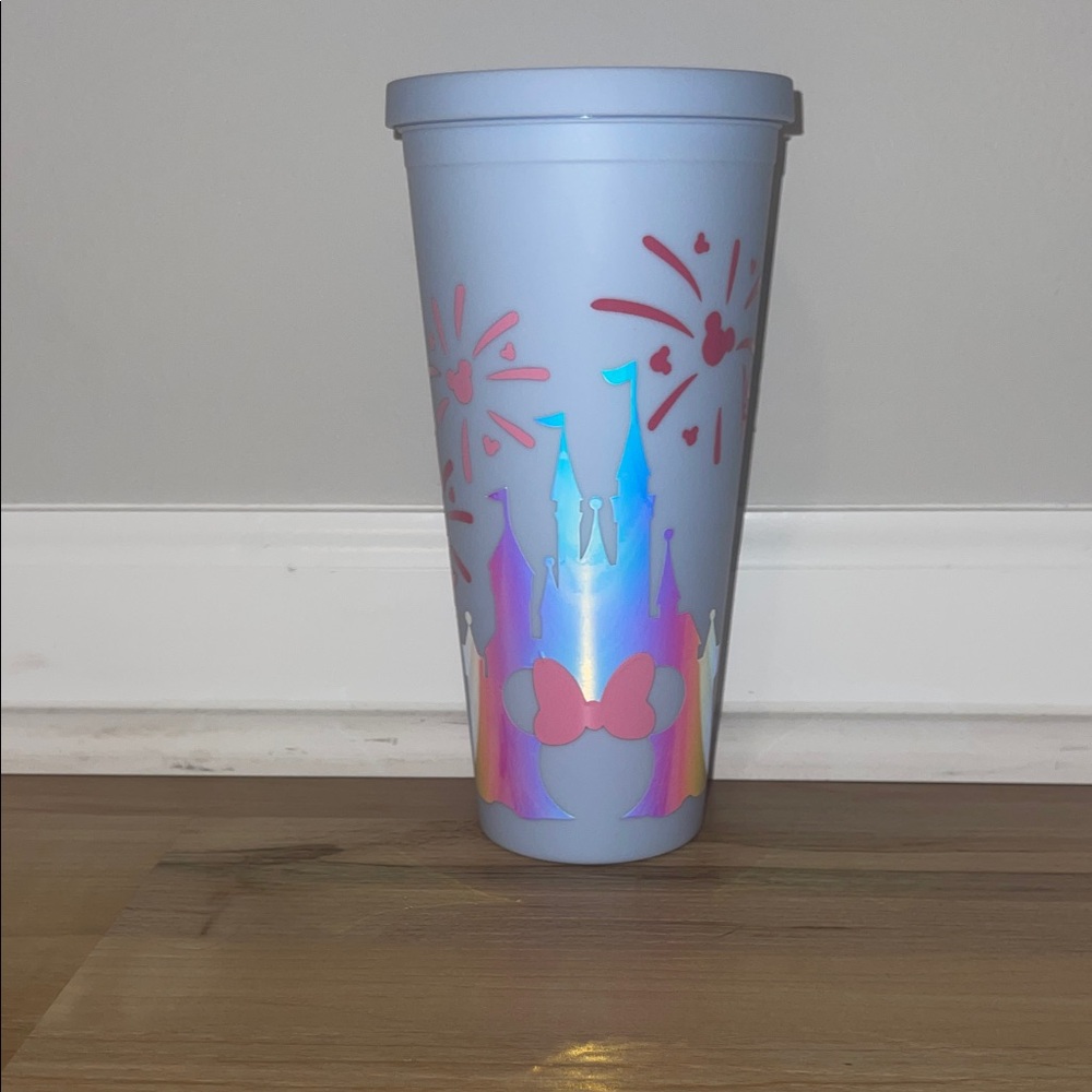 Disney Castle Tumbler with Fireworks Design - Picture 3 of 6
